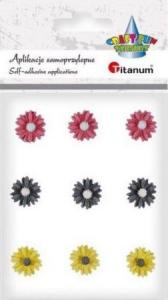 Titanum Kwiatki samoprzylepne z żywicy margerytki mix 9szt 1