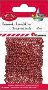 Titanum Koraliki na sznurku 3mmx4,5m czerwone 1