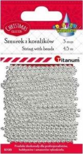Titanum Koraliki na sznurku 3mmx4,5m srebrne 1