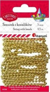 Titanum Koraliki na sznurku 3mmx4,5m złote 1