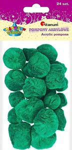 Titanum Pompony akrylowe zielone 24szt. 1