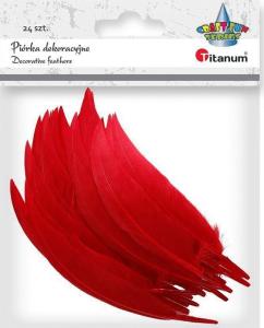 Titanum Piórka sztywne czerwone 24szt 1