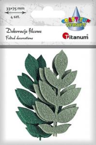 Titanum Filcowe liście na gałązce mix 4szt 1