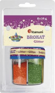Titanum Brokat w pojemniku tęczowy mix 6 kolorów 1