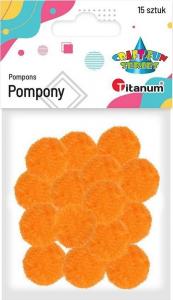 Titanum Pompony poliestrowe 18mm pomarańczowe 15szt 1