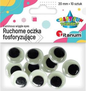 Titanum Oczy Fosforyzujące bez rzęs 20mm 10szt 1