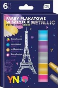 Interdruk Farby plakatowe w sztyfcie Metallic 6 kolorów 1