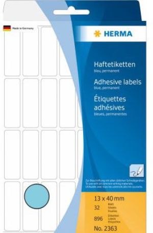 Herma Etykieta 13x40 mm, niebieski papier matowy, 896 sztuk (2363) 1
