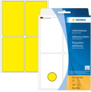 Herma HERMA Vielzwecketiketten gelb 52x82 mm Papier matt 128 St. - 2491 1