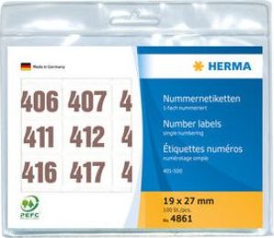 Herma Etykiety samoprzylepne 3x / 19 x 27mm Brązowo-Białe (4861) 1