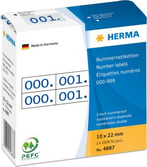 Herma Etykiety samoprzylepne 2x / 10 x 22mm Niebiesko-Białe (4887) 1