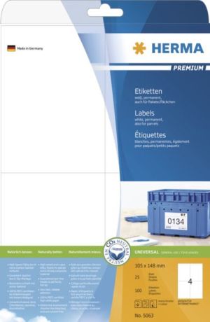 Herma Etykiety Premium A4, białe, papier matowy, 100 szt. (5063) 1