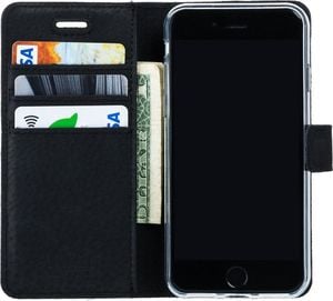 Surazo Etui na telefon Surazo ze skóry naturalnej Wallet case - Nubuk Czarny i Orzechowy 2