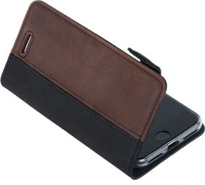 Surazo Etui na telefon Surazo ze skóry naturalnej Wallet case - Nubuk Czarny i Orzechowy 5