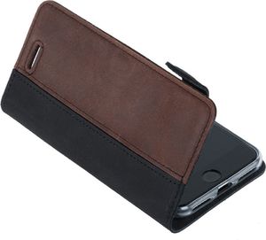 Surazo Etui na telefon Surazo ze skóry naturalnej Wallet case - Nubuk Czarny i Orzechowy 5