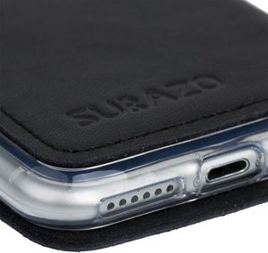 Surazo Etui na telefon Surazo ze skóry naturalnej Slim cover - Dakota Czarny 4