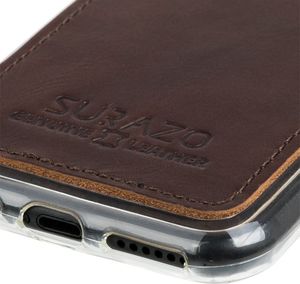 Surazo Etui na tył telefonu Surazo skóra naturalna Back case - Western Ciemny Brązowy 4