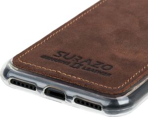 Surazo Etui na tył telefonu Surazo skóra naturalna Back case- Nubuk Orzechowy 3