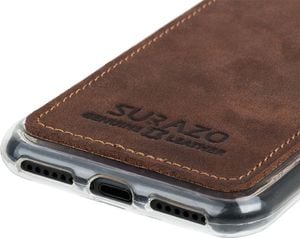 Surazo Etui na tył telefonu Surazo skóra naturalna Back case- Nubuk Orzechowy 3