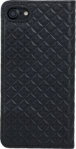 Surazo Etui na telefon Surazo ze skóry naturalnej Smart magnet RFID - Pikowane romby - Czarny Matowy 3