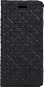 Surazo Etui na telefon Surazo ze skóry naturalnej Smart magnet RFID - Pikowane romby - Czarny Matowy 1