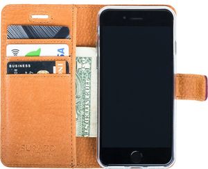 Surazo Etui na telefon Surazo ze skóry naturalnej Wallet case - Nubuk Burgund 2