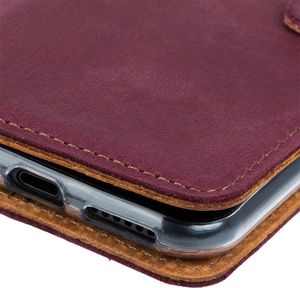 Surazo Etui na telefon Surazo ze skóry naturalnej Wallet case - Nubuk Burgund 5