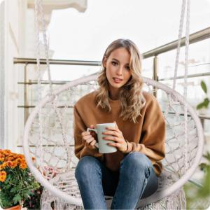 Sofotel Fotel ogrodowy wiszący huśtawka Boho beżowy 3