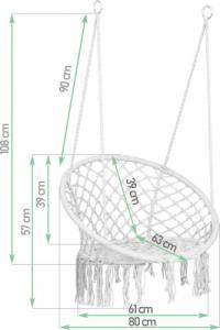 Sofotel Fotel ogrodowy wiszący huśtawka Boho beżowy 9