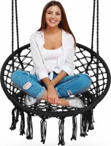 Sofotel Fotel ogrodowy wiszący huśtawka Boho czarny 7