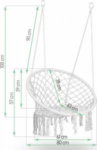 Sofotel Fotel ogrodowy wiszący huśtawka Boho czarny 8