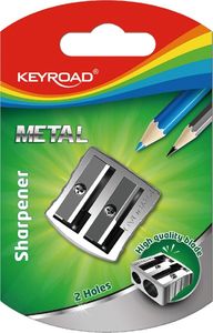 Keyroad Temperówka KEYROAD, aluminiowa, podwójna, srebrna 1