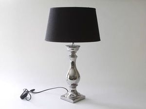 Lampa stołowa Art-Pol Lampa ceramiczna srebrna H: 34 cm 1