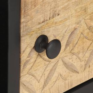 vidaXL Stolik kawowy z drzwiczkami, 90x55x36 cm, surowe drewno mango 3