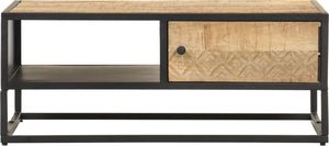 vidaXL Stolik kawowy z drzwiczkami, 90x55x36 cm, surowe drewno mango 4
