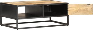 vidaXL Stolik kawowy z drzwiczkami, 90x55x36 cm, surowe drewno mango 5