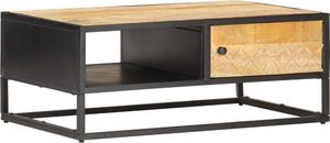 vidaXL Stolik kawowy z drzwiczkami, 90x55x36 cm, surowe drewno mango 8