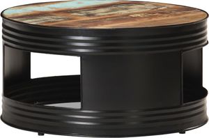 vidaXL Stolik kawowy, czarny, 68x68x36 cm, lite drewno z odzysku 1