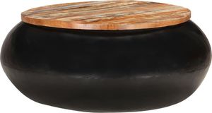 vidaXL Stolik kawowy, czarny, 68 x 68 x 30 cm, lite drewno z odzysku 1
