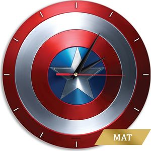 Zegar ścienny matowy Kapitan Ameryka 001 Marvel Czerwony 1
