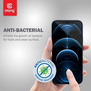 Crong Crong Anti-Bacterial 3D Armour Glass Szkło hartowane 9H na cały ekran iPhone 12 Mini + ramka instalacyjna 4