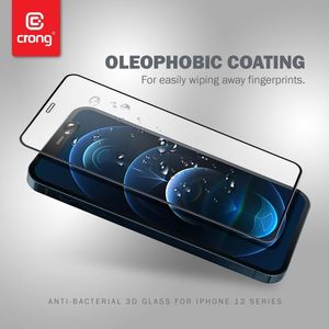 Crong Crong Anti-Bacterial 3D Armour Glass Szkło hartowane 9H na cały ekran iPhone 12 Mini + ramka instalacyjna 6