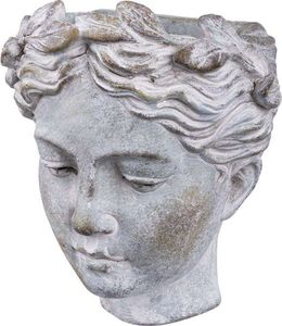 Art-Pol Osłonka głowa kobieta szara ceramika 19x17x13 cm 1