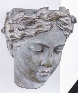 Art-Pol Osłonka głowa kobieta szara ceramika 19x17x13 cm 2