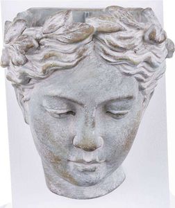 Art-Pol Osłonka głowa kobieta szara ceramika 19x17x13 cm 7