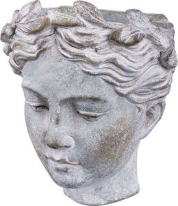 Art-Pol Osłonka głowa kobieta szara ceramika 19x17x13 cm 8
