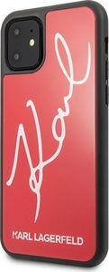 Karl Lagerfeld Karl Lagerfeld KLHCN61DLKSRE iPhone 11 czerwony/red hard case Signature Glitter 2