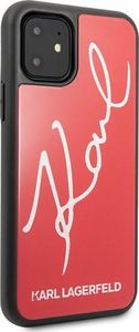 Karl Lagerfeld Karl Lagerfeld KLHCN61DLKSRE iPhone 11 czerwony/red hard case Signature Glitter 5