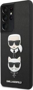 Karl Lagerfeld Karl Lagerfeld KLHCS21LSAKICKCBK S21 Ultra G998 czarny/black hardcase Saffiano Ikonik Karl&Choupette Head 2