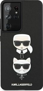 Karl Lagerfeld Karl Lagerfeld KLHCS21LSAKICKCBK S21 Ultra G998 czarny/black hardcase Saffiano Ikonik Karl&Choupette Head 3